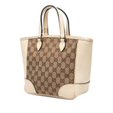 グッチ GGキャンバス ハンドバッグ ショルダーバッグ 2WAY 449241 ベージュ アイボリー キャンバス レザー レディース GUCCI 【中古】